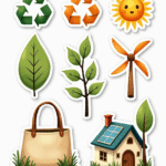Eco-Friendly Icons - Sticker Sheet v11